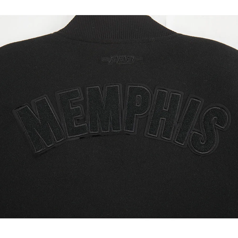 MEMPHIS GRIZZLIES TRIPLE BLACK WOMEN'S WOOL VARSITY JACKET (TRIPLE BLACK WOMEN'S)