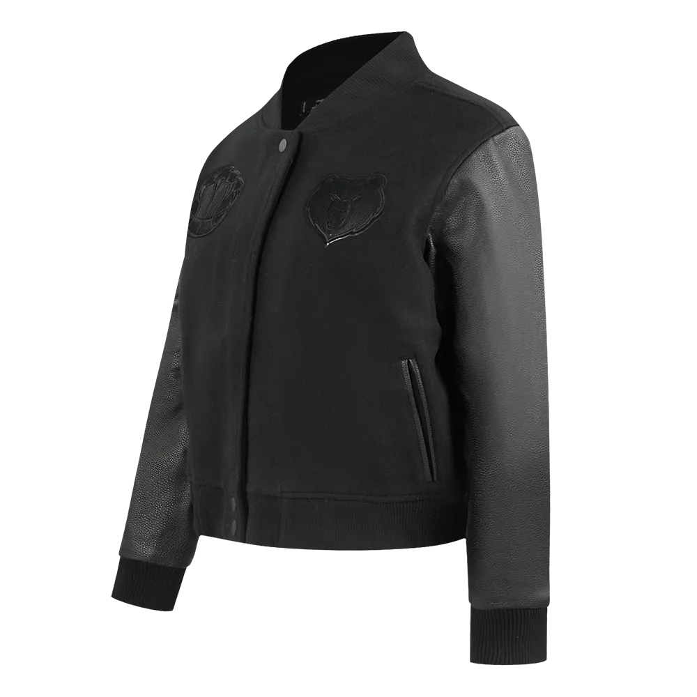 MEMPHIS GRIZZLIES TRIPLE BLACK WOMEN'S WOOL VARSITY JACKET (TRIPLE BLACK WOMEN'S)