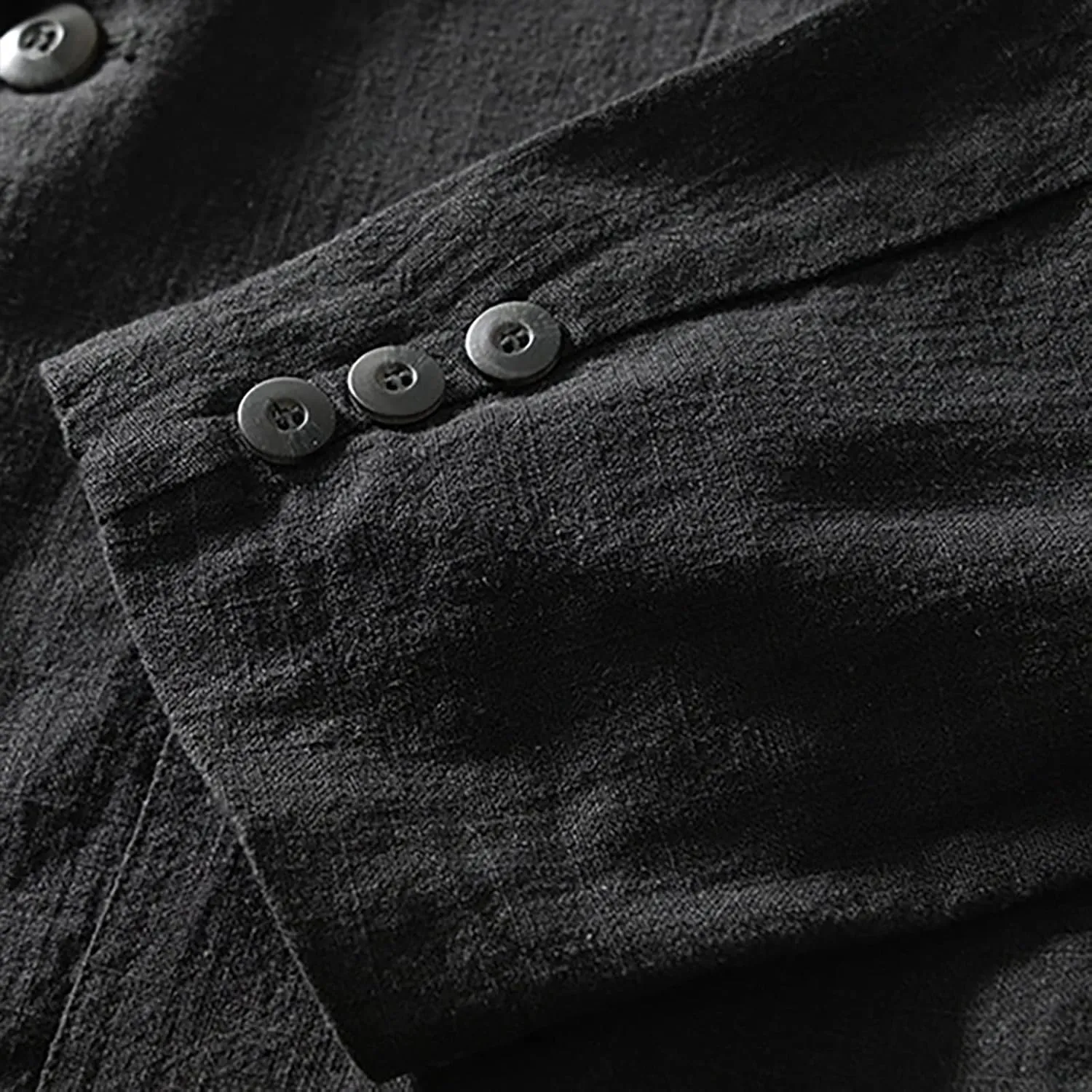 Mens Big and Tall Casual Linen Blazers Loose Fit Lightweight Button Up Suit Jackets Lapel Collar Tailored Sport Coats