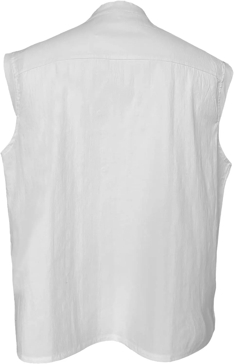 Men's Casual Shirt Cotton Linen Tank Tops Medieval Shirt Lace-Up Sleeveless Viking Renaissance Pirate Shirts for Men