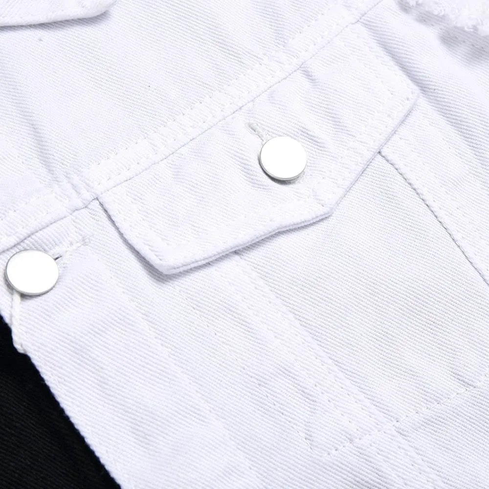 Men's Denim Vest,Sleeveless Jacket Slim Fit Vintage Casual Ripped Summer Jean Vest for Men
