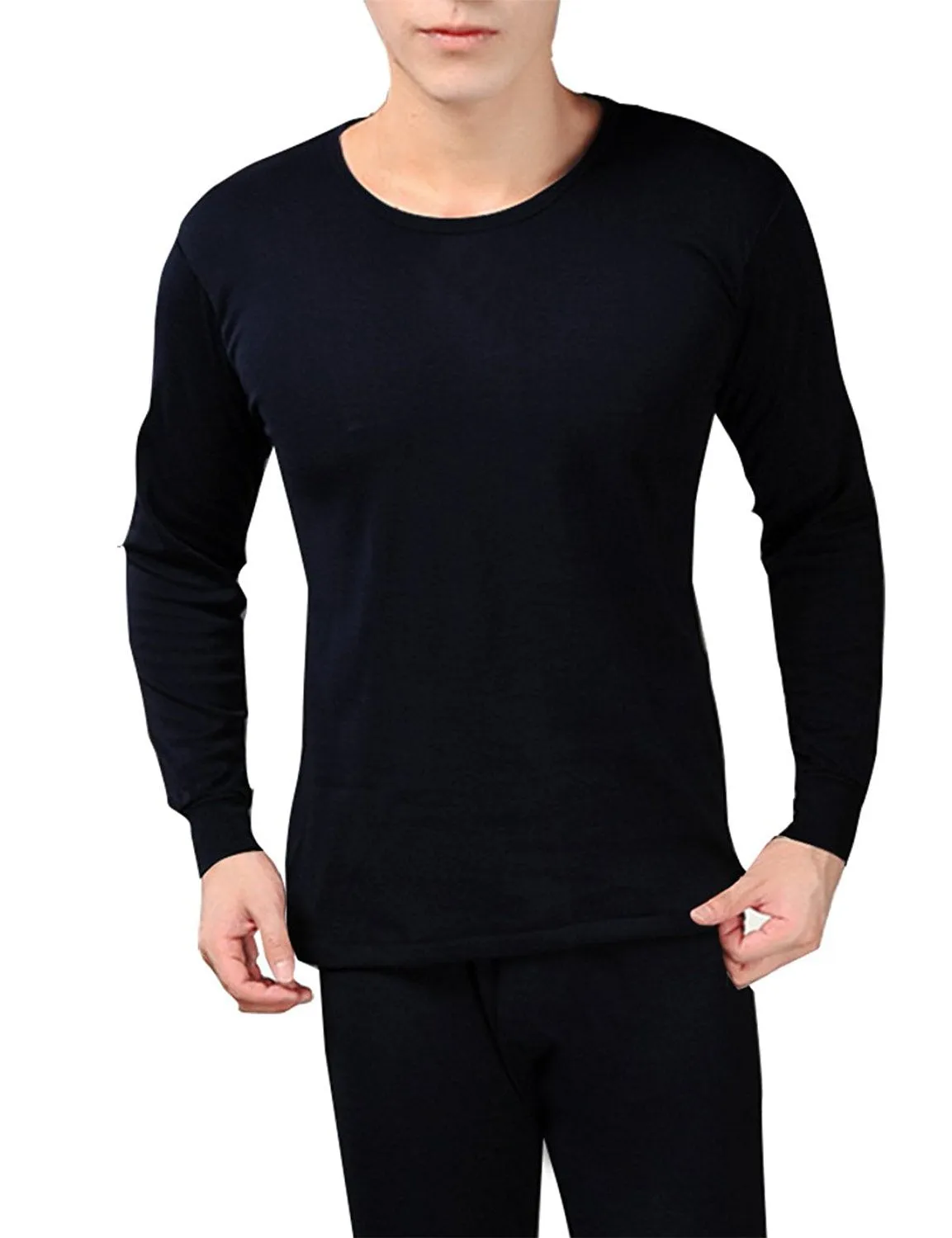 Mens Fleece Lined Stretch Warm Thermal Underwear Pajamas 2 Piece Set