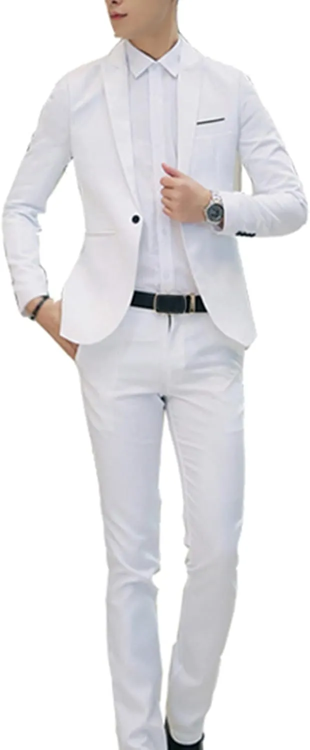 Men's Formal Dress Blazer Jacket Pants Casual Work Office Business Suit Jacket Fashion 3 Piece Tuxedo Prom Suits Set