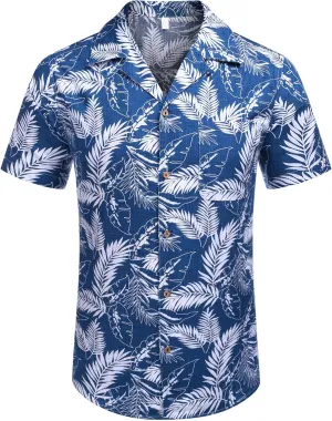 Men's Hawaiian Shirt Tops Vintage Short Sleeve Button Down Beach Shirt Male Tropical Floral Summer Pullover Party Holiday