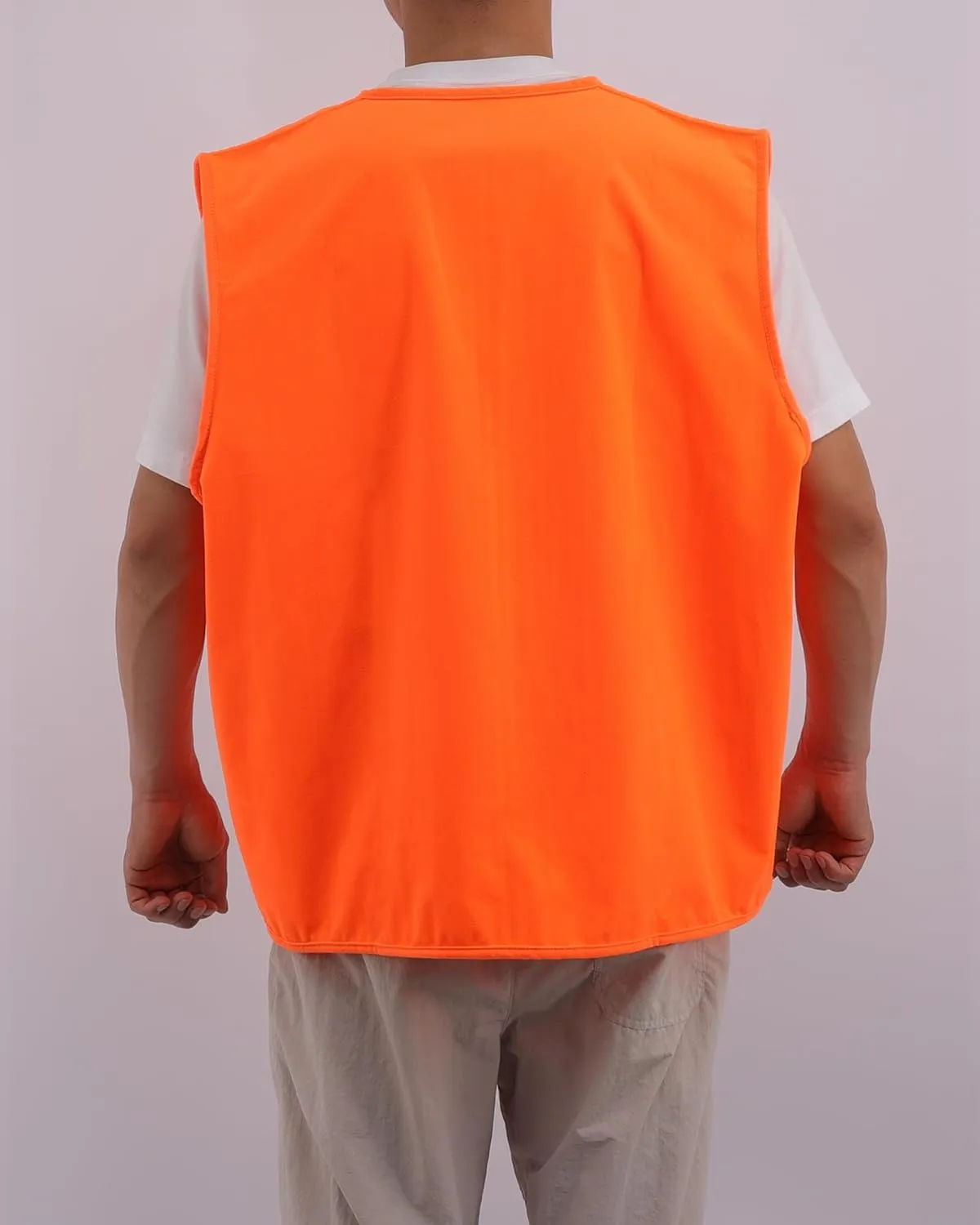 Men's Hunting Vest - Blaze Orange - Zipper Closure - Multi Pockets (Available in L and XL)
