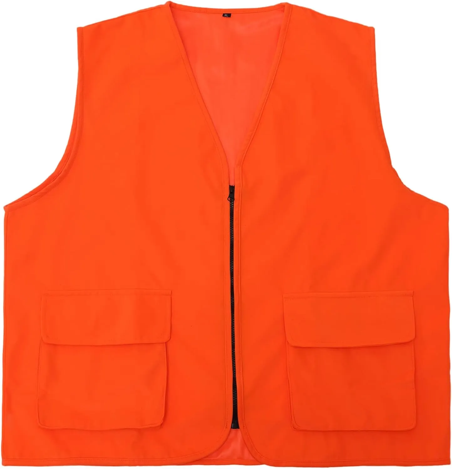 Men's Hunting Vest - Blaze Orange - Zipper Closure - Multi Pockets (Available in L and XL)
