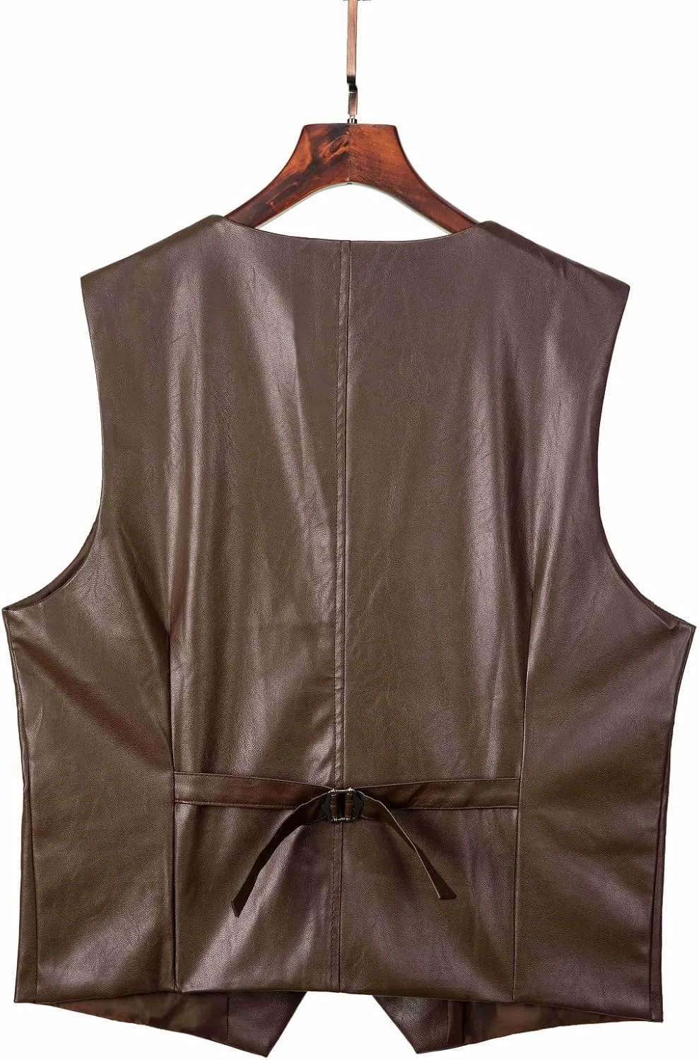 Men's Leather Suit Vest Casual Slim Fit Western Vest Jacket V-Neck Dress Vest Waistcoats
