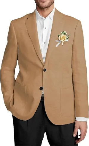 Men's Linen Suit Jacket for Men Casual Linen Blazers for Men Summer Wear Sports Coats Linen Suit Blazer for Wedding Party