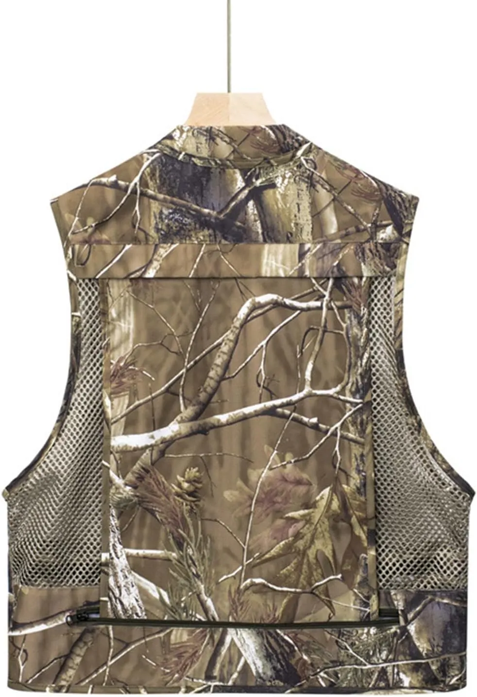 Men's Mesh Breathable Fishing Vest Camouflage Utility Safari Travel Vest Multi Pockets Outdoor Summer Work Cargo Vest