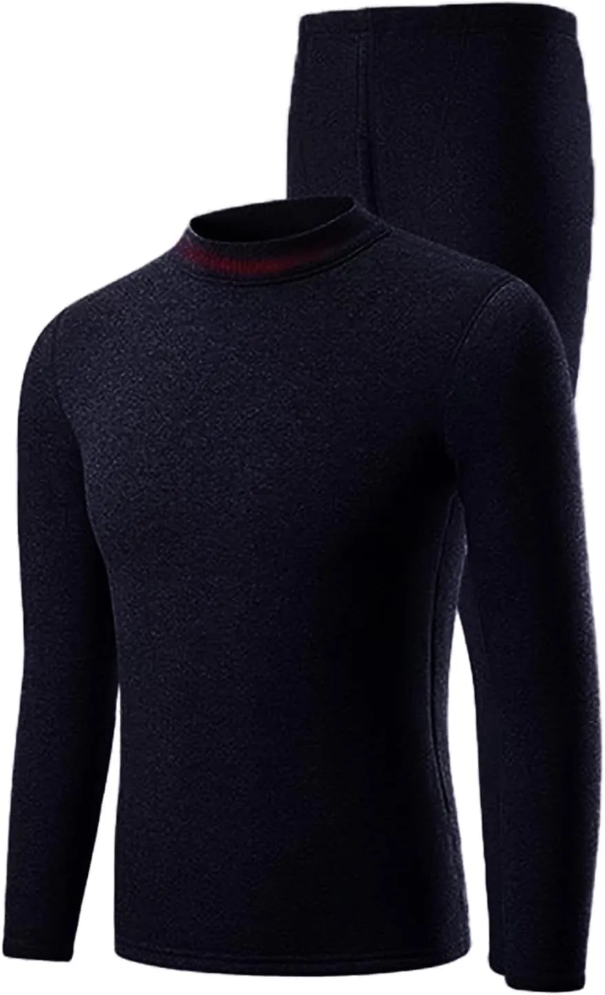 Men's Thermal Underwear Set Men's Thermal Underwear Set Lined Long Thermal Underwear Winter Warm Base Layer Top