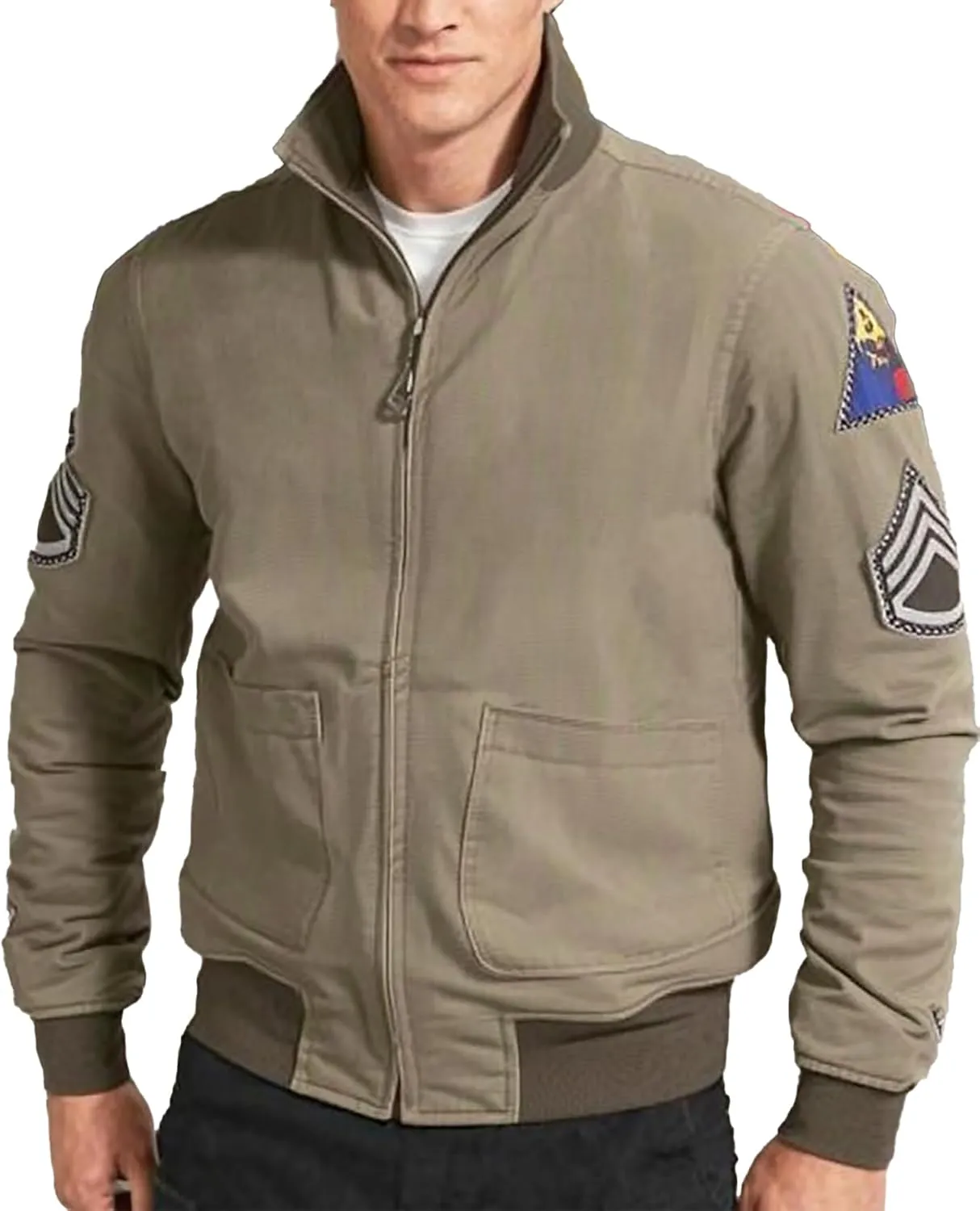 Men's Vintage WW2 Uniform Military Jacket - World War 2 Brad Pitt Wardaddy US Army Bomber Tanker Jacket