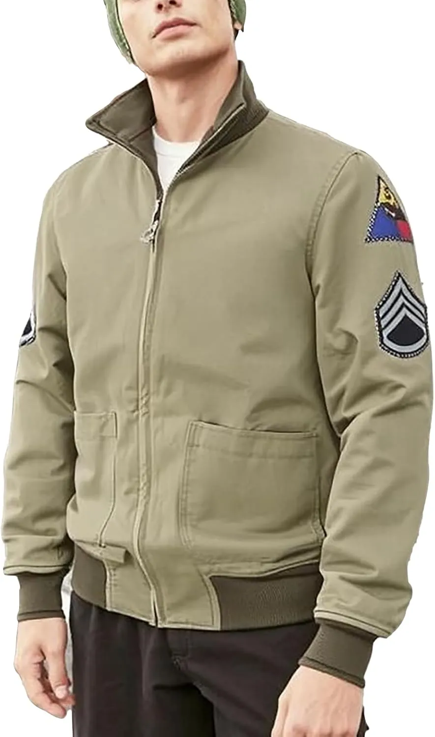 Men's Vintage WW2 Uniform Military Jacket - World War 2 Brad Pitt Wardaddy US Army Bomber Tanker Jacket