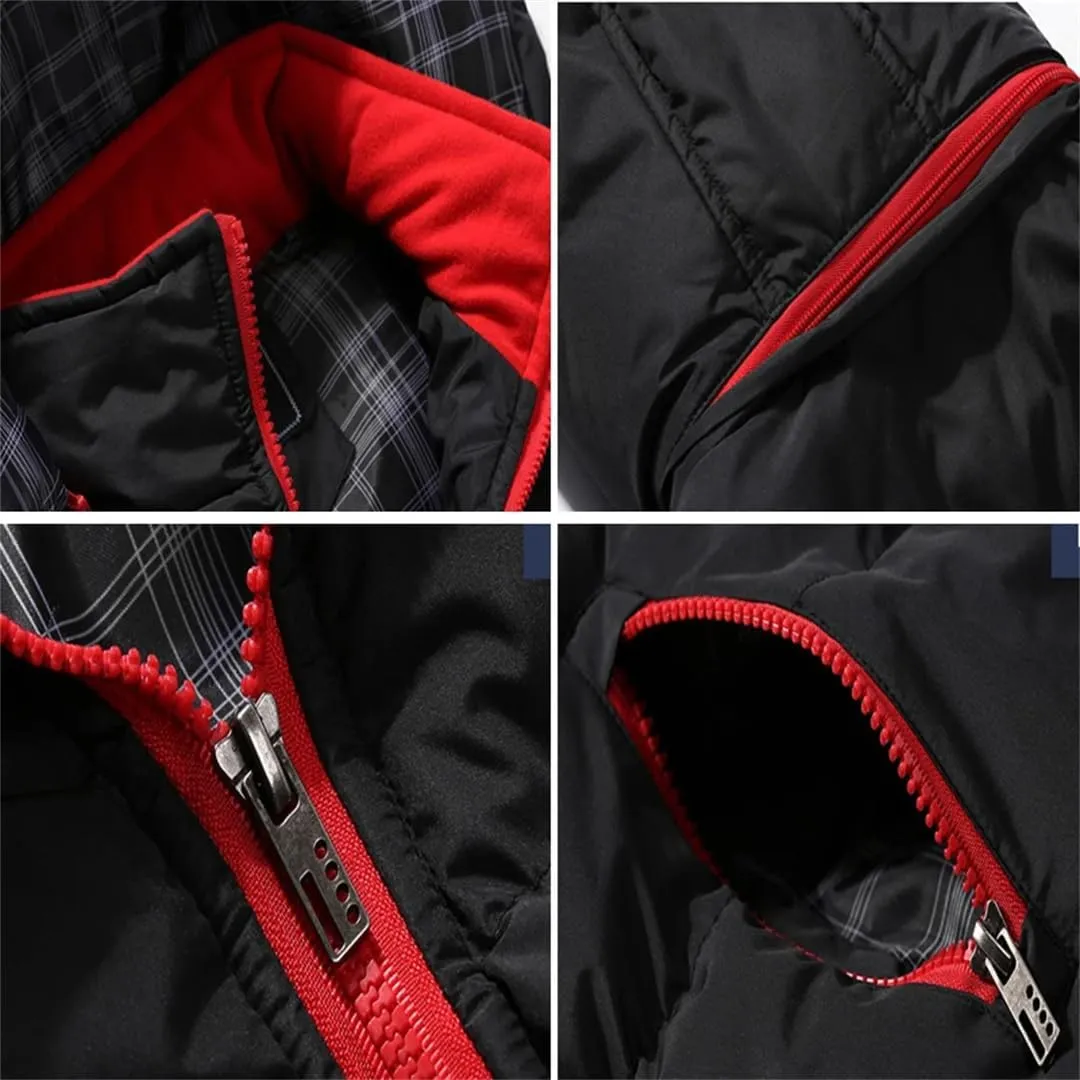 Mens Warm Vests Winter Sleeveless Jackets Cotton-Padded Vests Thicken Waistcoats