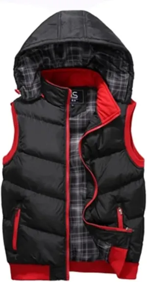 Mens Warm Vests Winter Sleeveless Jackets Cotton-Padded Vests Thicken Waistcoats