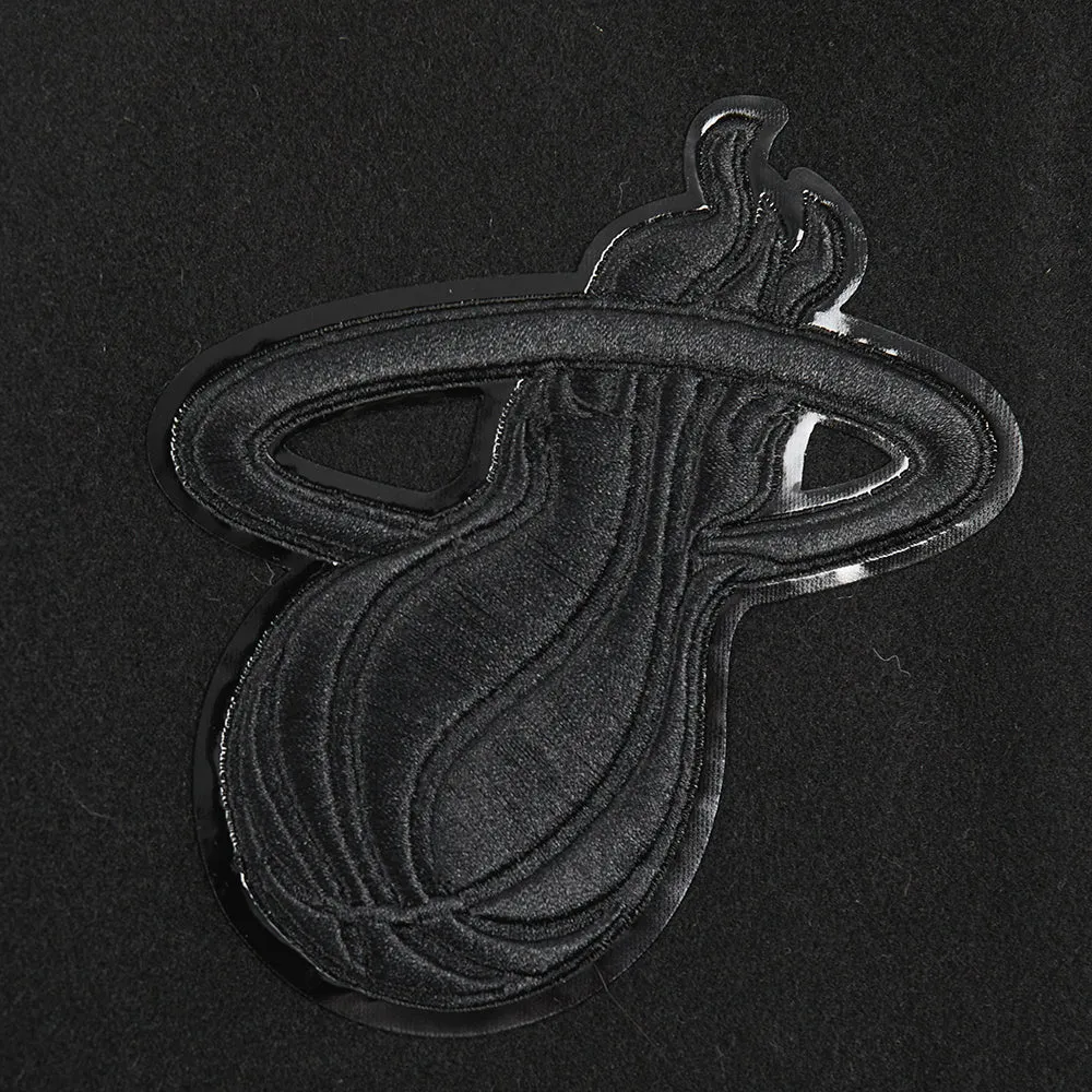 MIAMI HEAT TRIPLE BLACK WOMEN'S WOOL VARSITY JACKET (TRIPLE BLACK WOMEN'S)