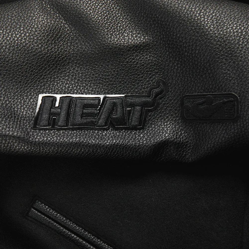 MIAMI HEAT TRIPLE BLACK WOMEN'S WOOL VARSITY JACKET (TRIPLE BLACK WOMEN'S)
