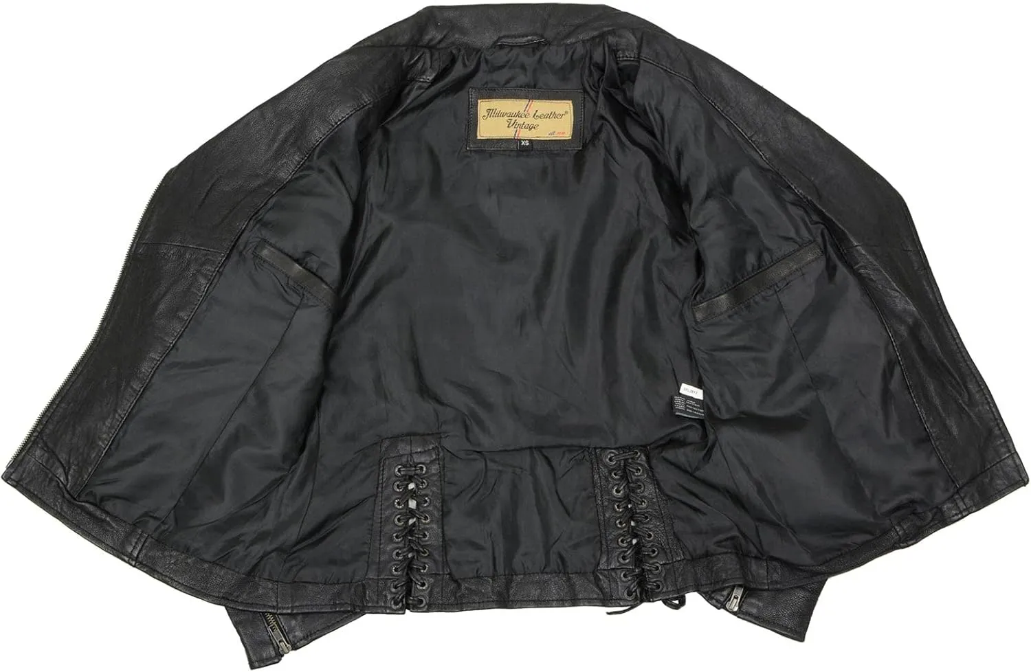 Milwaukee Leather Black Vintage Motorcycle Inspired Vegan Tan Fashion Leather Jacket for Women SFL2812