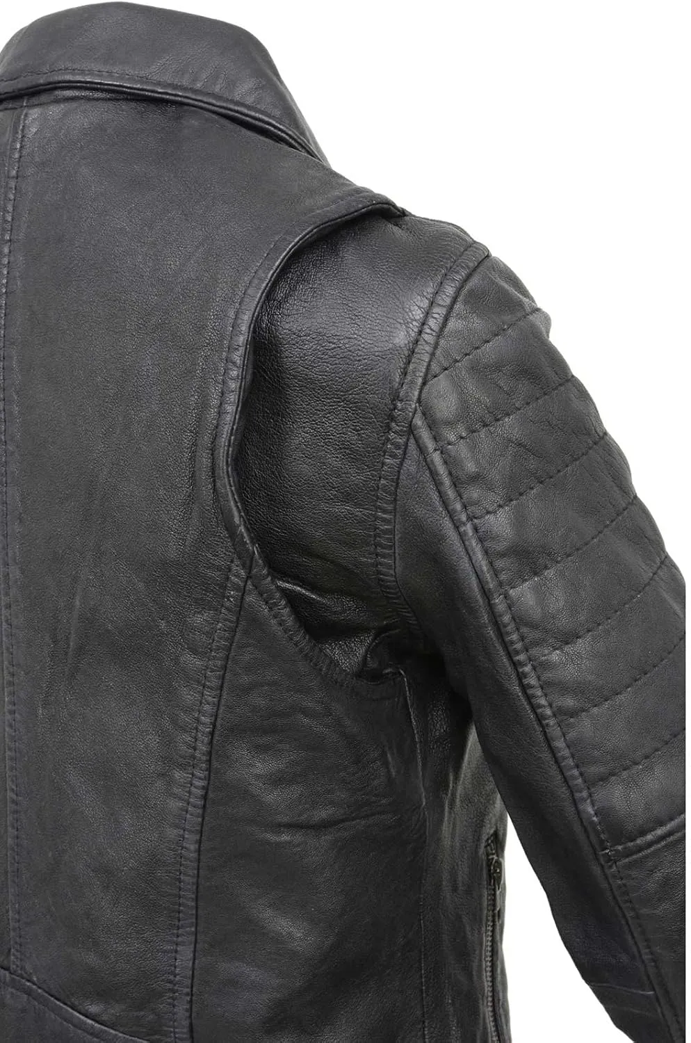 Milwaukee Leather Black Vintage Motorcycle Inspired Vegan Tan Fashion Leather Jacket for Women SFL2812