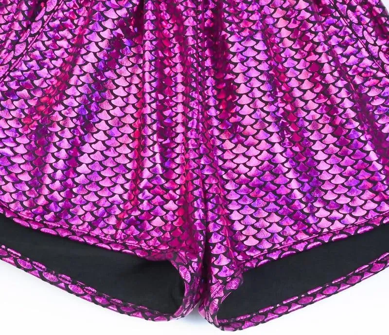Mirawise Girls Metallic Shorts Shiny Hot Pants Sparkly Dance Outfits Short Pants