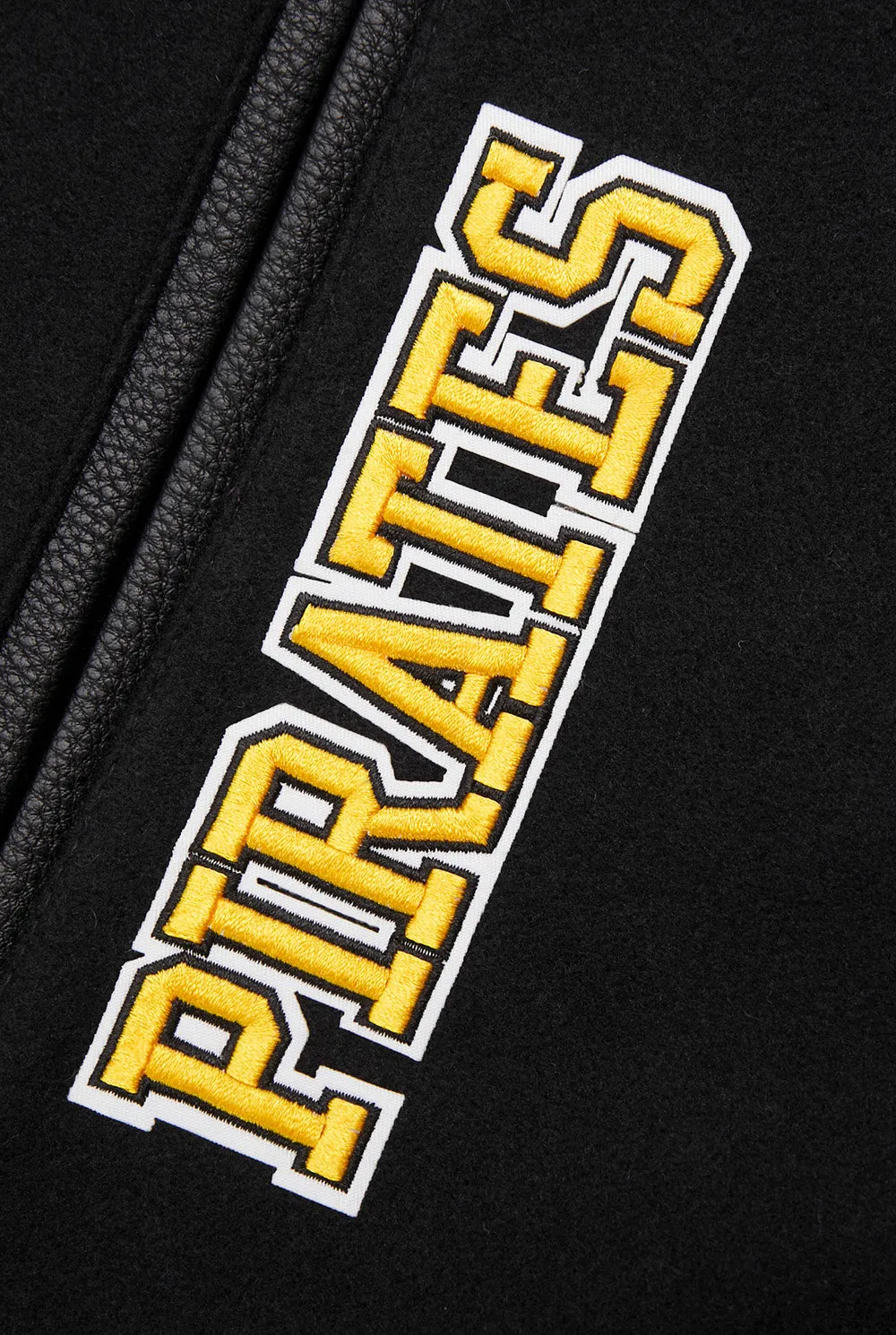 MLB PITTSBURGH PIRATES TEAM PENNANTS MEN'S RIB WOOL VARSITY JACKET (BLACK/YELLOW)