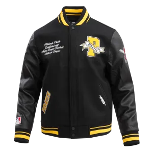 MLB PITTSBURGH PIRATES TEAM PENNANTS MEN'S RIB WOOL VARSITY JACKET (BLACK/YELLOW)