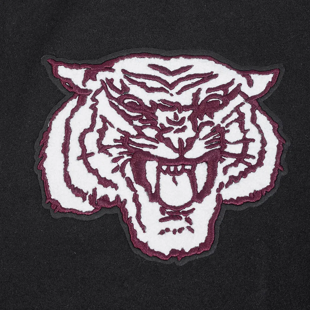 MOREHOUSE COLLEGE CLASSIC RIB WOOL VARSITY JACKET (BLACK/WHITE)