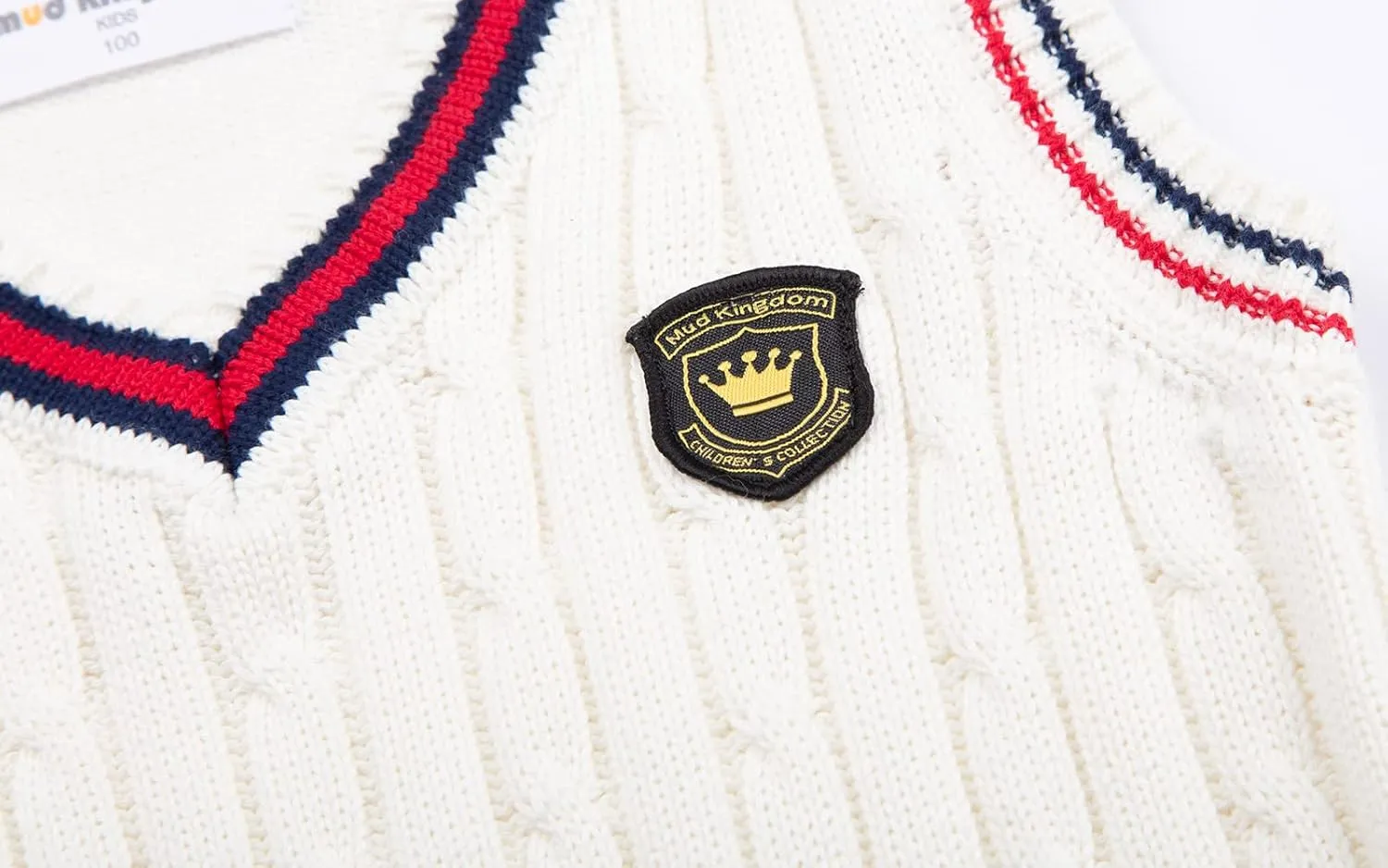 Mud Kingdom Boys and Toddlers' Uniform Cotton V-Neck Sweater Vest Knitted School