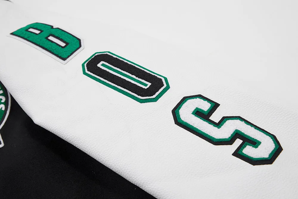NBA BOSTON CELTICS CLASSIC WOOL MEN'S VARSITY JACKET (BLACK/WHITE)