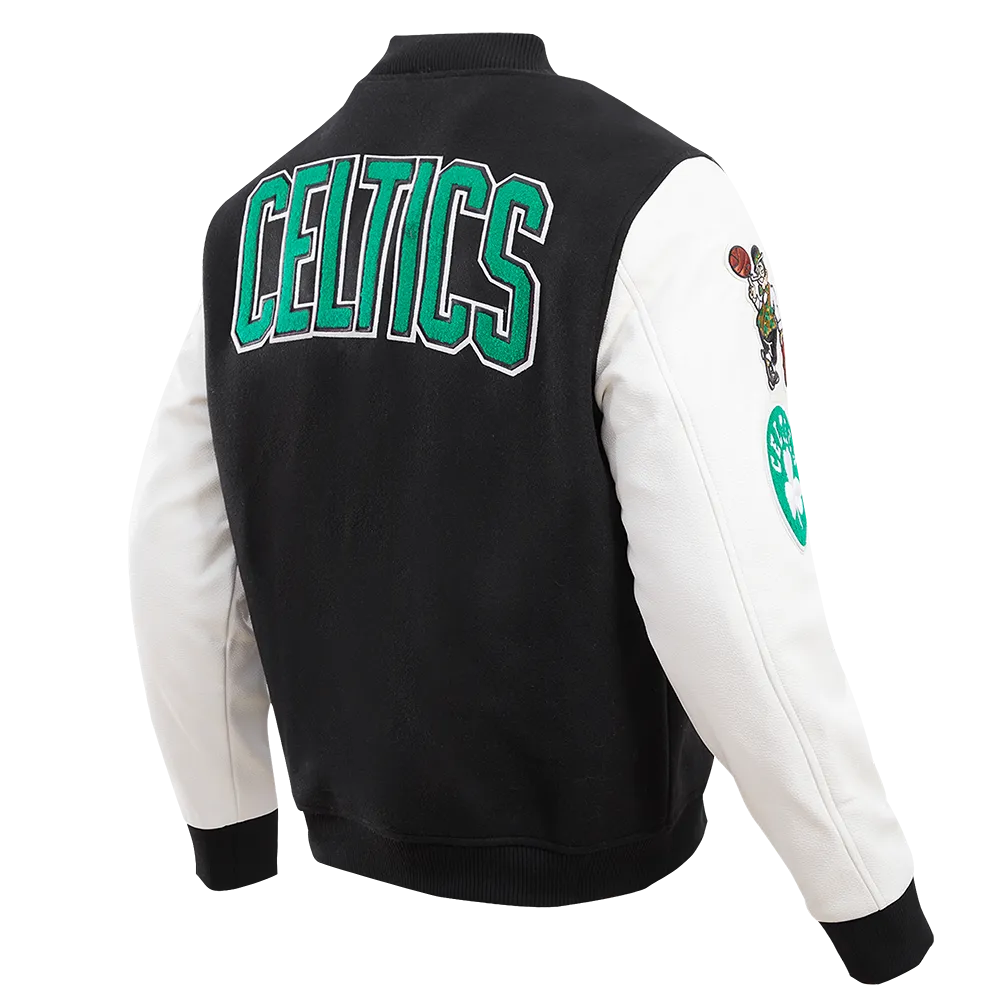 NBA BOSTON CELTICS CLASSIC WOOL MEN'S VARSITY JACKET (BLACK/WHITE)