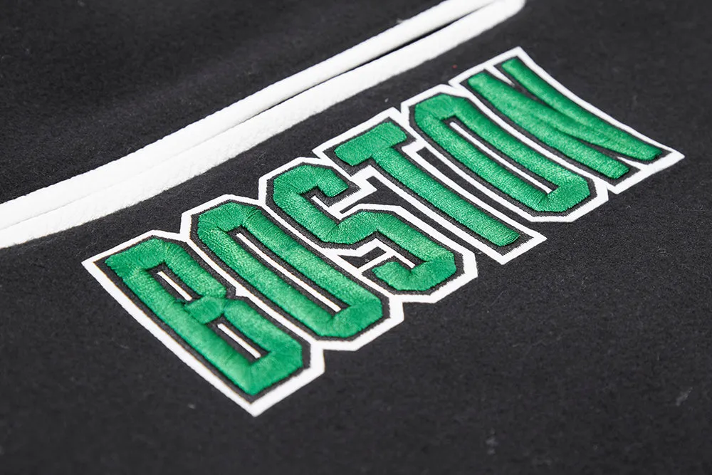 NBA BOSTON CELTICS CLASSIC WOOL MEN'S VARSITY JACKET (BLACK/WHITE)