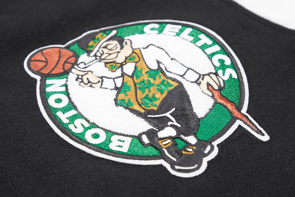 NBA BOSTON CELTICS CLASSIC WOOL MEN'S VARSITY JACKET (BLACK/WHITE)