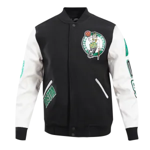 NBA BOSTON CELTICS CLASSIC WOOL MEN'S VARSITY JACKET (BLACK/WHITE)