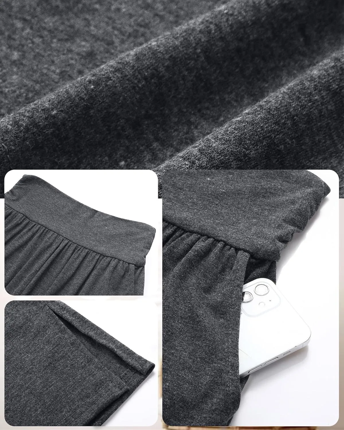 Neer 3 Pack Women's Plus Size Cotton Capri Pants High Waisted Wide Leg Loose Lounge Yoga Cropped Sweatpants with Pockets