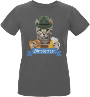 Oktoberfest Funny Cat Womens T Shirt