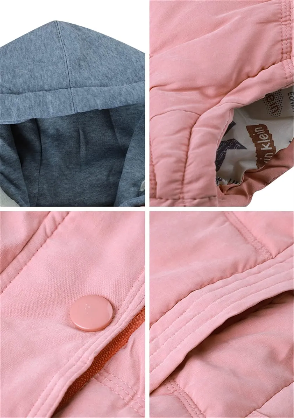 OMZIN Winter Hooded Vest Puffer Sleeveless Outwear Pockets Cotton Casual Vest