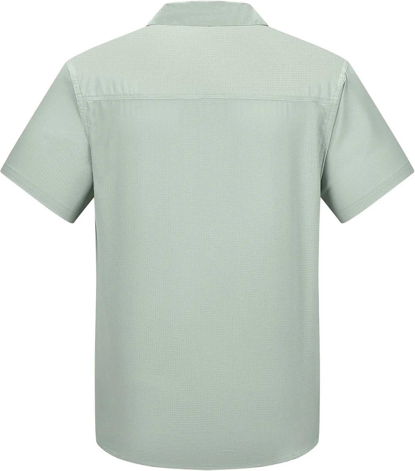 Outdoor Ventures Men's Lightweight Short Sleeve Fishing Shirt UPF 50 Button Down Quick Dry Cooling Hiking Travel Safari Shirt