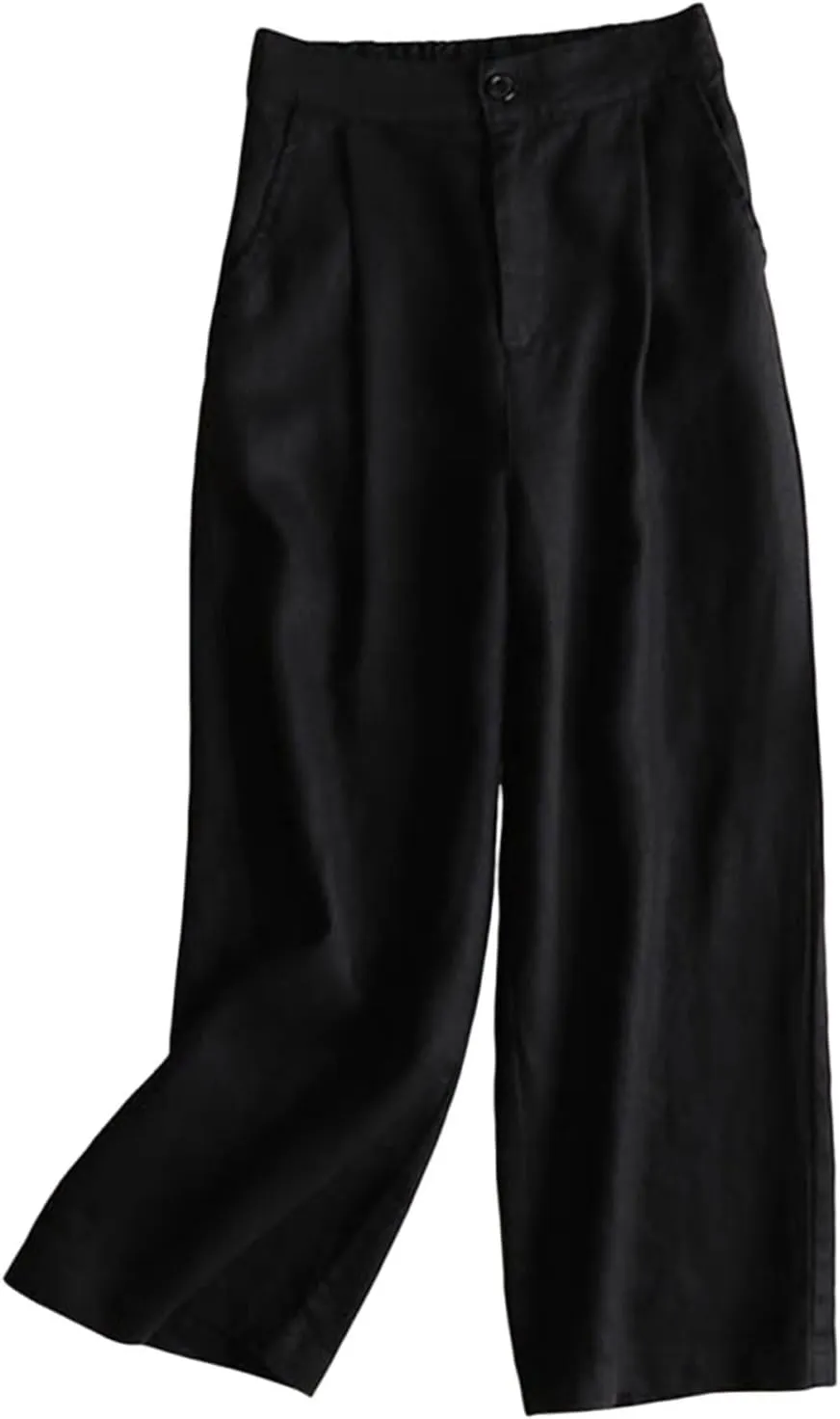 Palazzo Pants for Women Lightweight Wide Leg Linen Pants Elastic Waist Boho Beach Trousers Summer Outfit with Pocekts