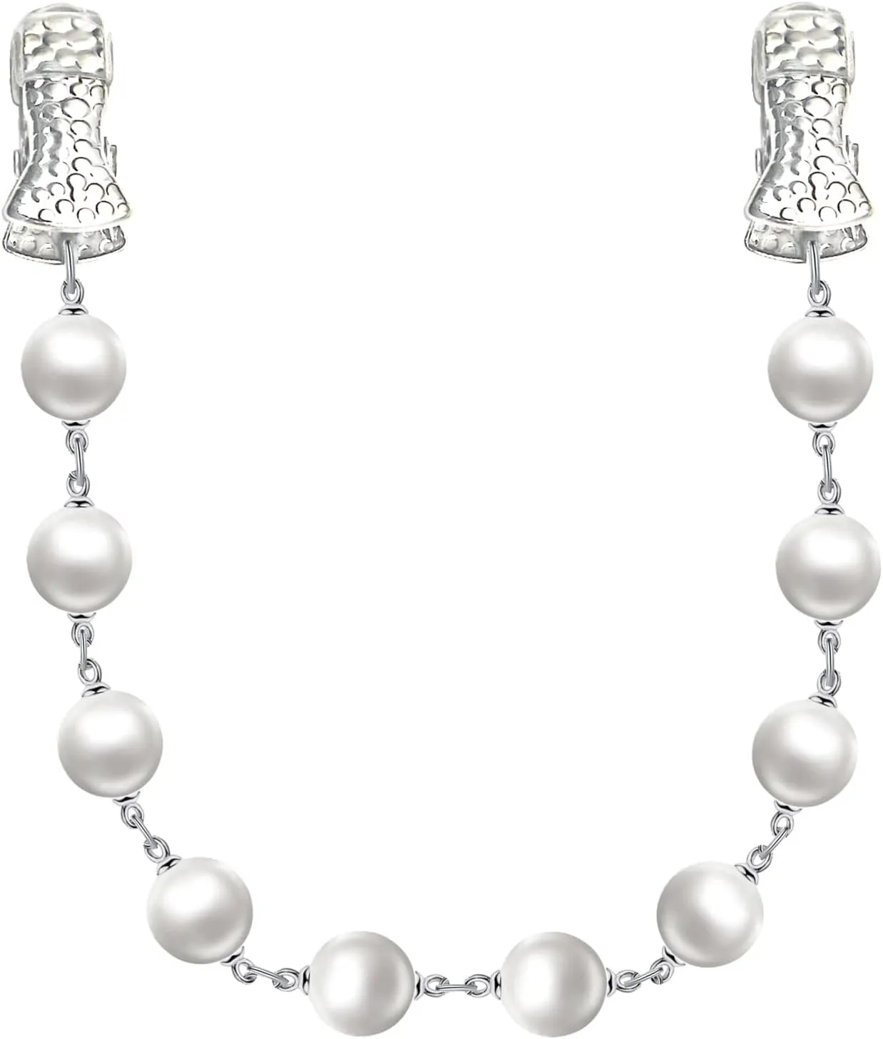 Pearl Sweater Clips Chain Cardigan Brooch Pin