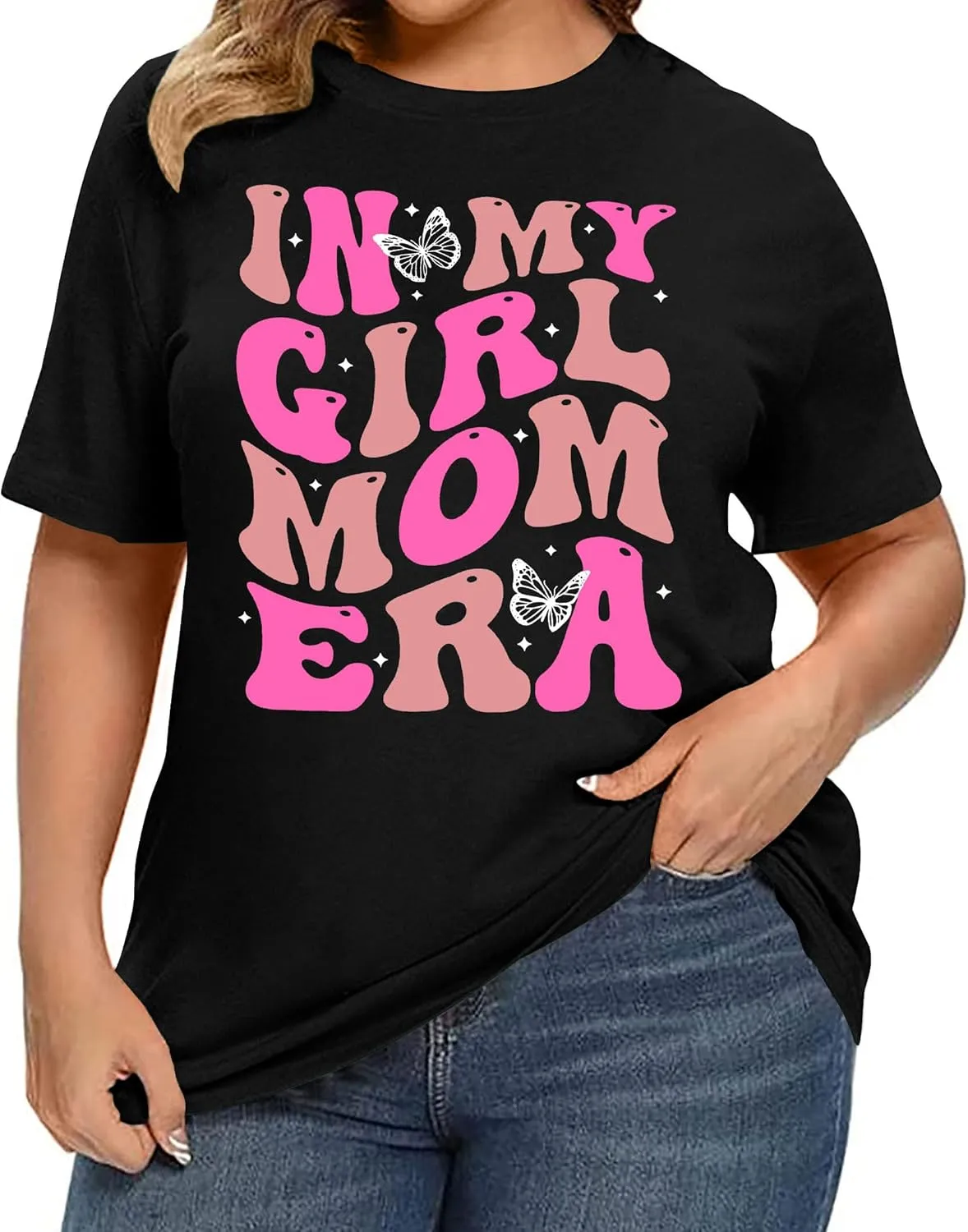 Plus Size Mom Shirt: Women in My Mom Era Tshirt Cute Mom Graphic Tee Mama Life Short Sleeve Shirt