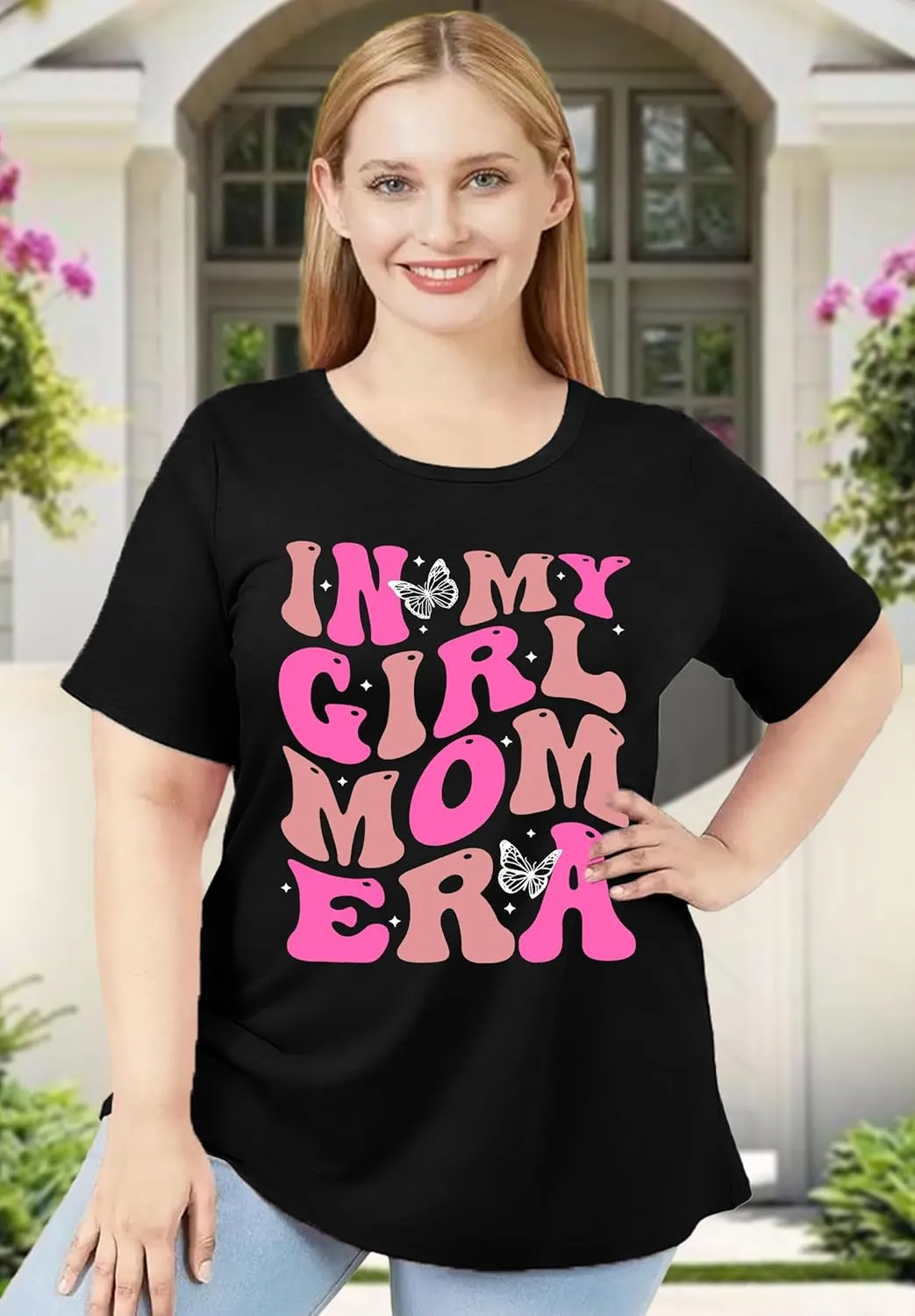 Plus Size Mom Shirt: Women in My Mom Era Tshirt Cute Mom Graphic Tee Mama Life Short Sleeve Shirt