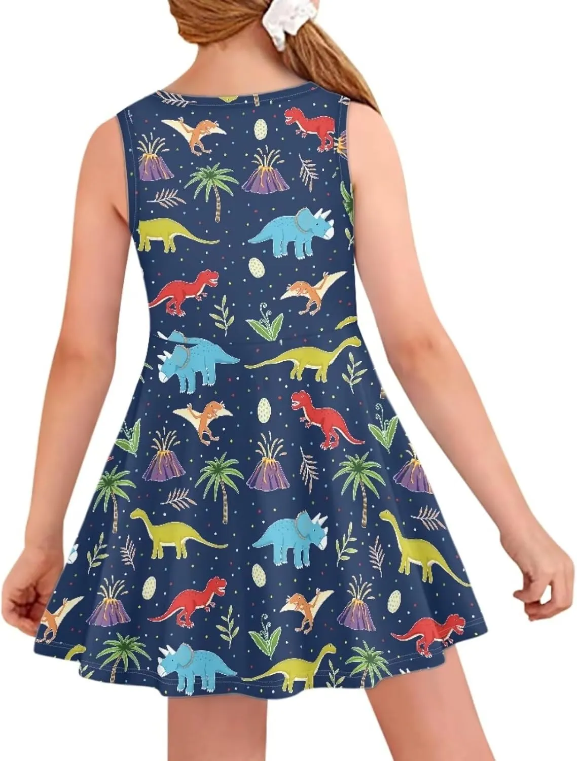 POLERO Mushroom Dress for Girls Summer Casual Party A-Line Midi Tank Dress Sleeveless Sundress for Kids 3-16 Years
