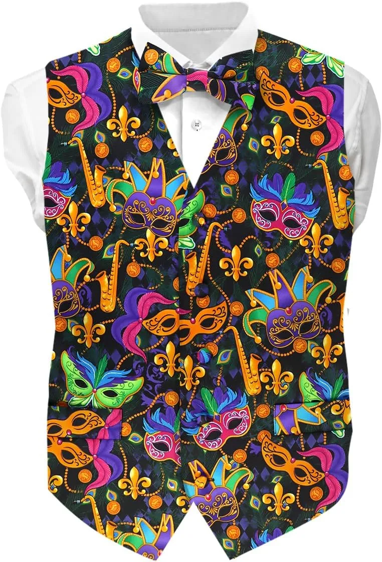 Premium Celebration Suit Vest for Men 2PC Set - Vest & Bow Tie