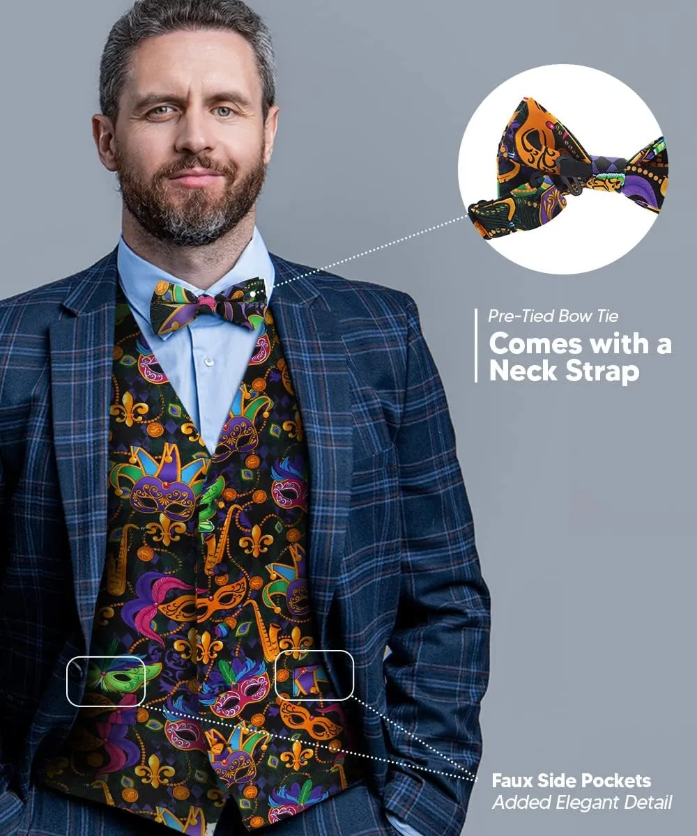 Premium Celebration Suit Vest for Men 2PC Set - Vest & Bow Tie