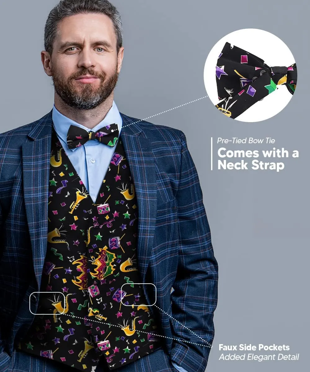 Premium Celebration Suit Vest for Men 2PC Set - Vest & Bow Tie