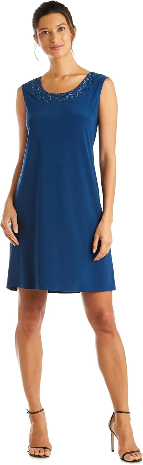 R&M Richards Womens Plus 2PC Mesh Inset Dress with Jacket