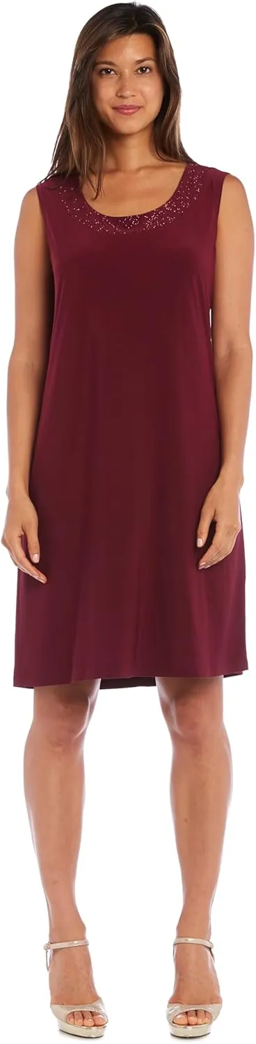 R&M Richards Womens Plus 2PC Mesh Inset Dress with Jacket