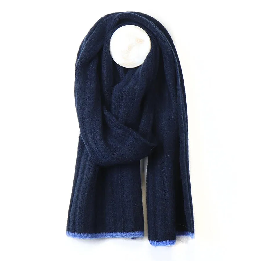 Recycled Blend Blue & Navy Scarf