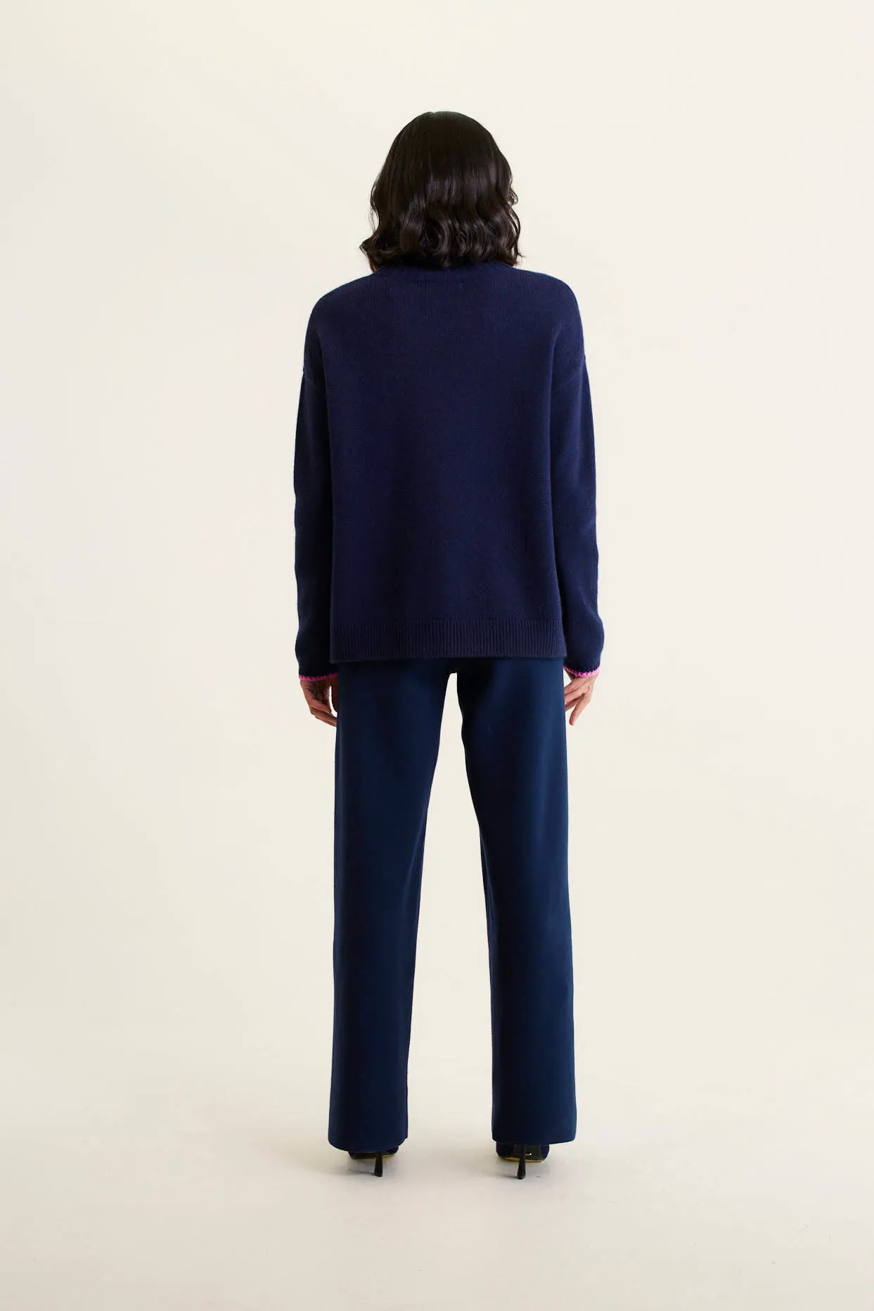 Ronnie Merino Cashmere Polo In Officer Navy