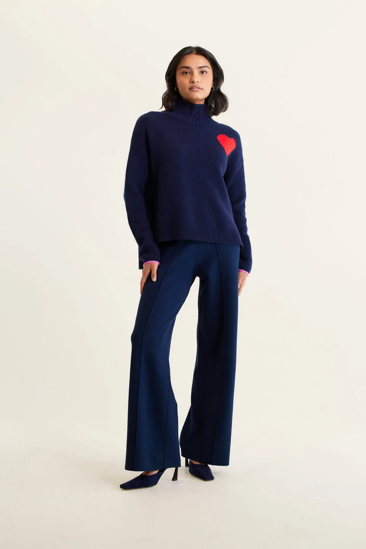 Ronnie Merino Cashmere Polo In Officer Navy