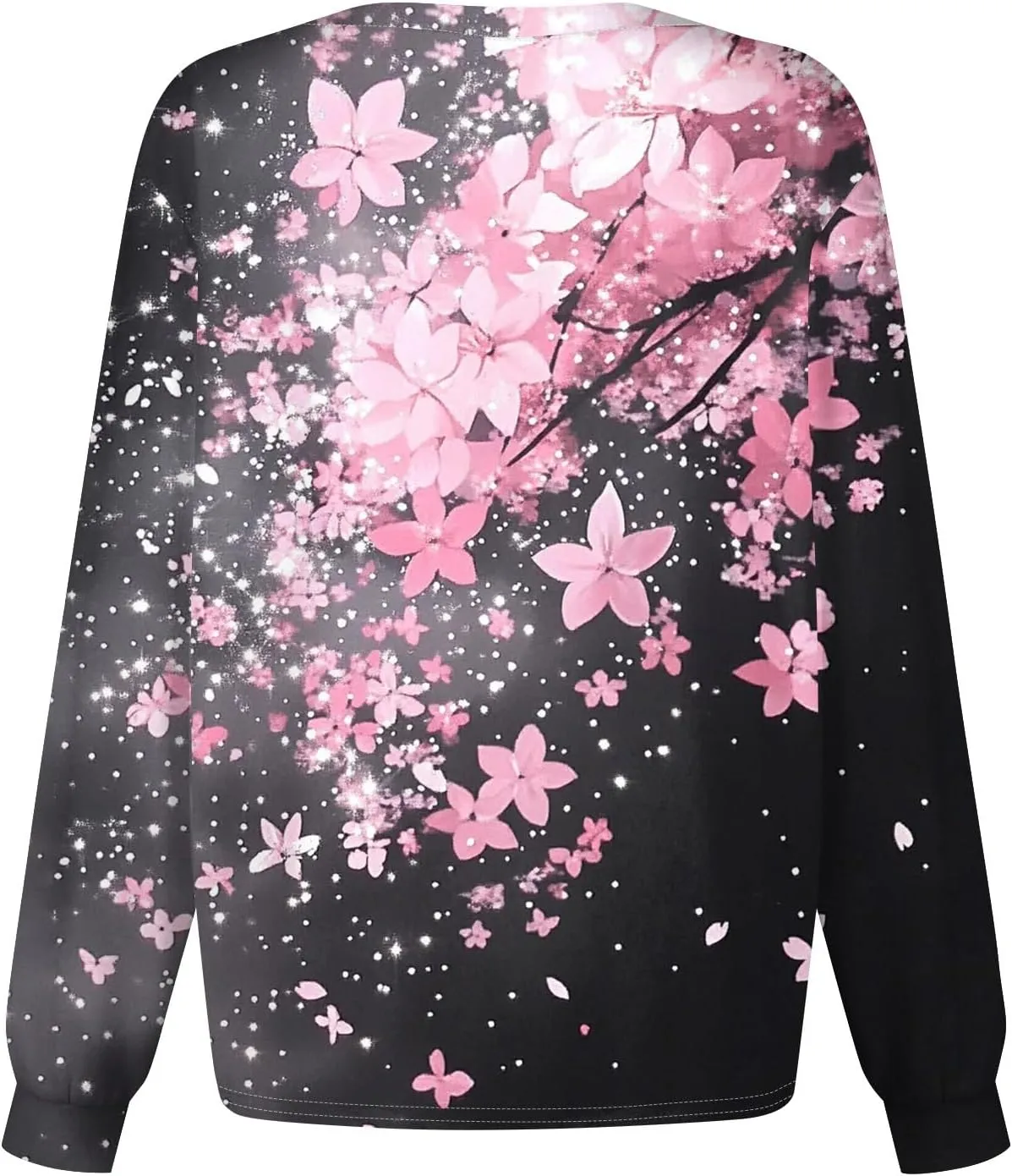 Scrub Jackets for Women Stretchy Patterned Long Sleeve Scrubs Uniforms Button Down Nursing Shirt with Pockets